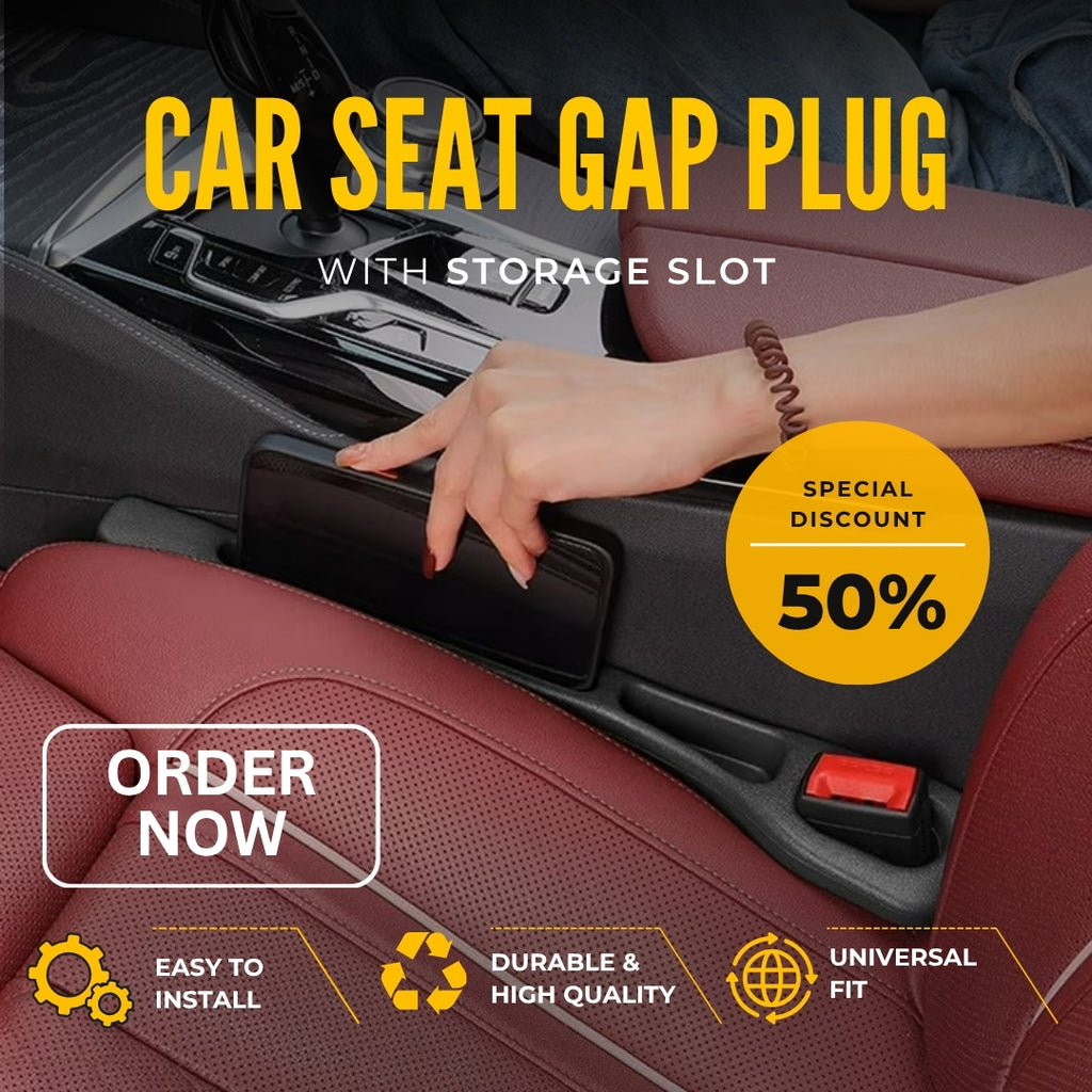 🔥Last Day 50% OFF 🚗 Car Seat Gap Plug with Storage Slot (Custom Logo)